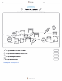 Jane Austen yazdırılabilir çalışma sayfası önizlemesi