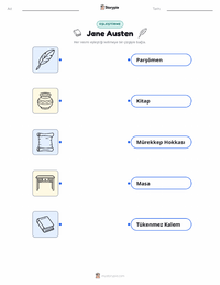 Jane Austen çocuklar için yazdırılabilir çalışma sayfası