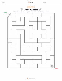 Jane Austen druckbare Arbeitsblatt Vorschau