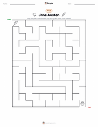 Jane Austen printable worksheet preview