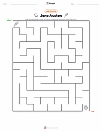 Aperçu de la feuille de travail imprimable Jane Austen