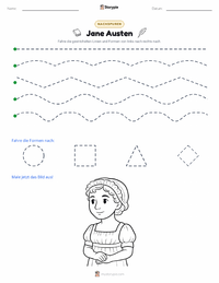 Jane Austen druckbare Arbeitsblatt Vorschau