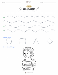 Vista previa de la hoja de trabajo imprimible de Jane Austen