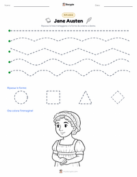 Anteprima della scheda stampabile di Jane Austen