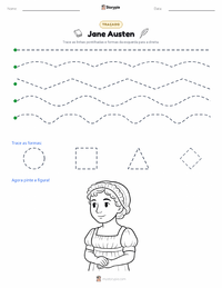 Prévia da folha de atividades imprimível Jane Austen