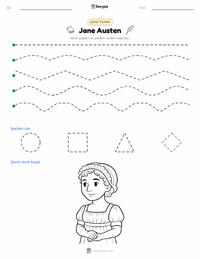 Jane Austen yazdırılabilir çalışma sayfası önizlemesi