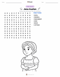 Jane Austen printable worksheet preview