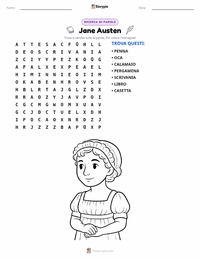 Anteprima della scheda stampabile di Jane Austen