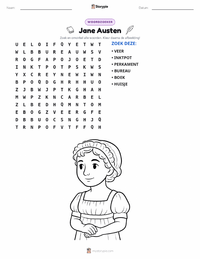 Jane Austen afdrukbare werkblad voorbeeld