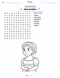 Podgląd drukowalnego arkusza ćwiczeń Jane Austen