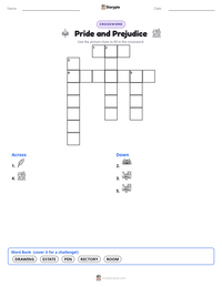 Pride and Prejudice printable worksheet preview