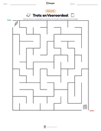 Trots en Vooroordeel afdrukbare werkblad voorbeeld