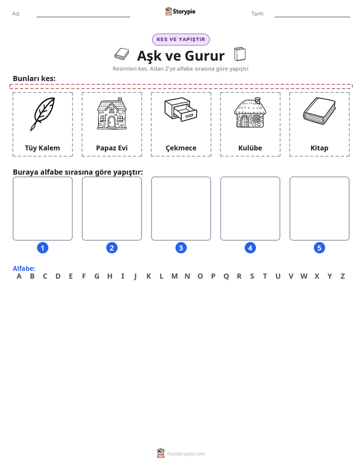 Kes & Yapıştır Alfabe