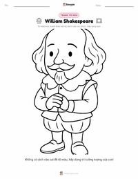 Trang tô màu William Shakespeare cho trẻ em
