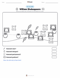 William Shakespeare afdrukbare werkblad voorbeeld