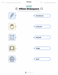 William Shakespeare printable worksheet for kids