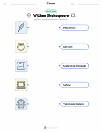 William Shakespeare yazdırılabilir çalışma sayfası önizlemesi