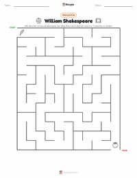 William Shakespeare druckbare Arbeitsblatt Vorschau