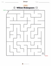 Prabaca lembar kerja cetak William Shakespeare