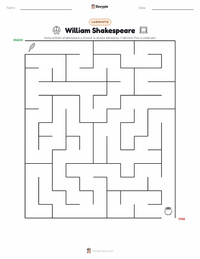 Anteprima della scheda stampabile di William Shakespeare