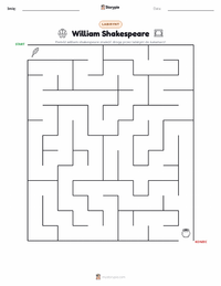 Podgląd drukowalnego arkusza ćwiczeń William Shakespeare