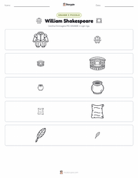 Anteprima della scheda stampabile di William Shakespeare