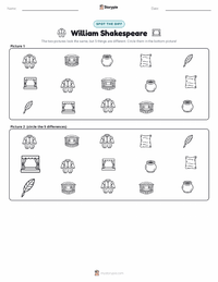William Shakespeare printable worksheet preview