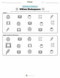 Vista previa de la hoja de trabajo imprimible de William Shakespeare