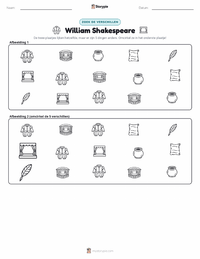 William Shakespeare afdrukbare werkblad voorbeeld
