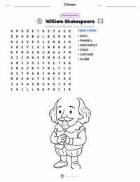 William Shakespeare printable worksheet preview