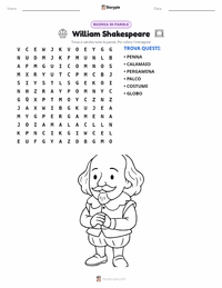 Anteprima della scheda stampabile di William Shakespeare