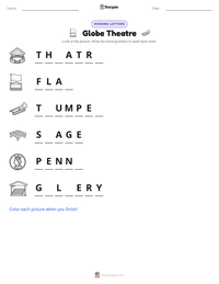 Globe Theatre printable worksheet preview