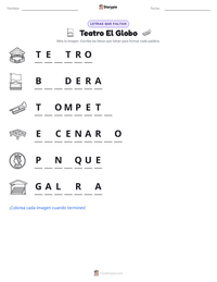 Vista previa de la hoja de trabajo imprimible de Teatro El Globo