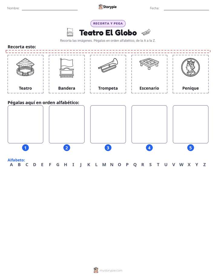 Cortar y Pegar el Alfabeto