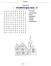 Stratford-upon-Avon afdrukbare werkblad voorbeeld