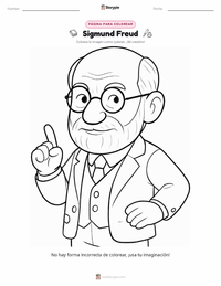 Página para colorear de Sigmund Freud para niños
