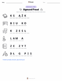 Podgląd drukowalnego arkusza ćwiczeń Sigmund Freud