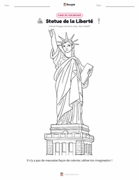 Page de coloriage Statue de la Liberté pour les enfants