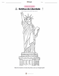 Página de colorir Estátua da Liberdade para crianças