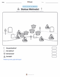 Podgląd drukowalnego arkusza ćwiczeń Statua Wolności