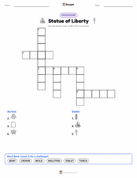 Statue of Liberty printable worksheet preview