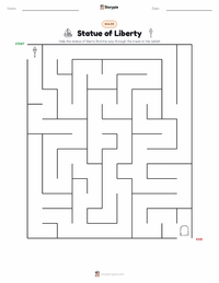 Statue of Liberty printable worksheet preview