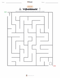 Vrijheidsbeeld afdrukbare werkblad voorbeeld