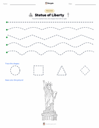 Statue of Liberty printable worksheet preview