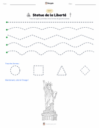 Aperçu de la feuille de travail imprimable Statue de la Liberté