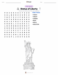 Statue of Liberty printable worksheet preview
