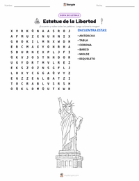 Vista previa de la hoja de trabajo imprimible de Estatua de la Libertad