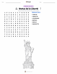 Aperçu de la feuille de travail imprimable Statue de la Liberté