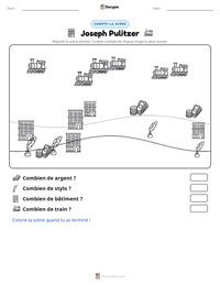 Aperçu de la feuille de travail imprimable Joseph Pulitzer
