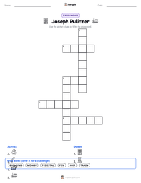 Joseph Pulitzer printable worksheet preview
